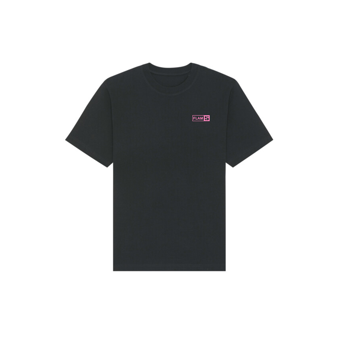 FLAM5 DRUMMING CLUB TSHIRT BLACK PINK - Flam5drumming