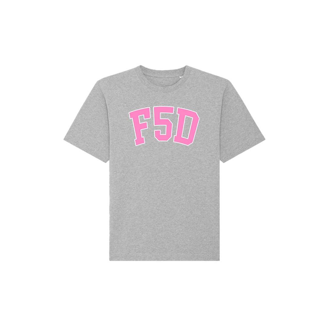 FLAM5 VARSITY TSHIRT PINK - Flam5drumming