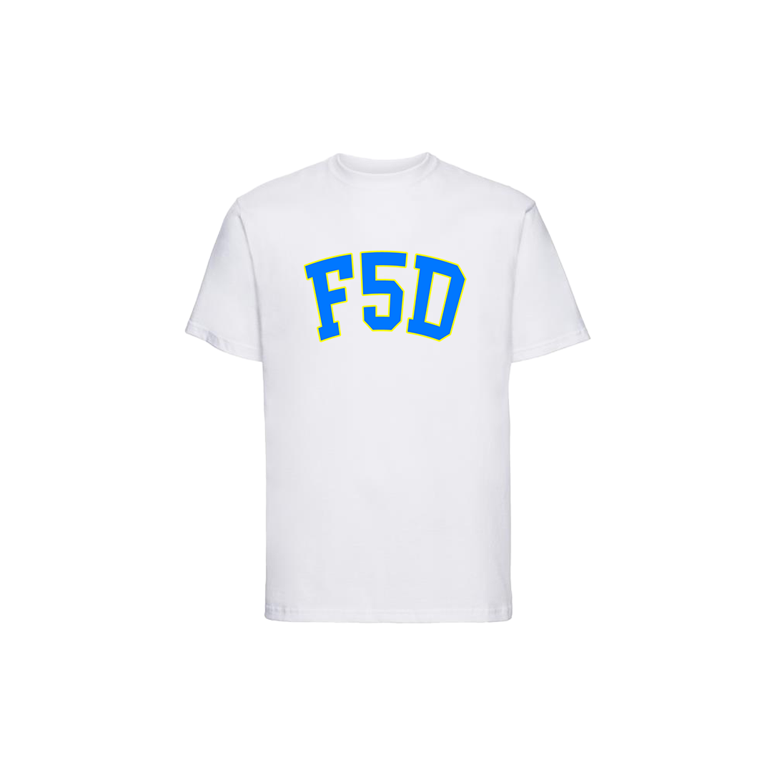 FLAM5 VARSITY TSHIRT BLUE - Flam5drumming