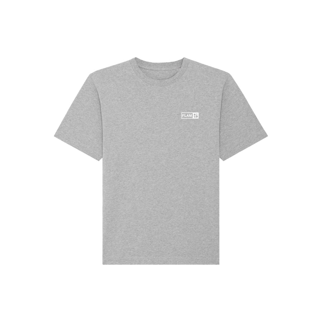 FLAM5 DRUMMING CLUB TSHIRT GREY/WHITE - Flam5drumming