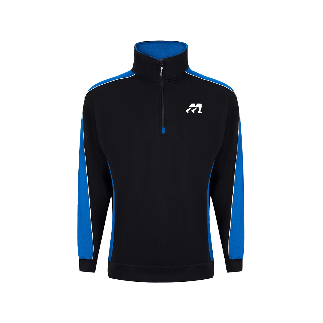 MARCHIFY QUARTER ZIP BLACK BLUE