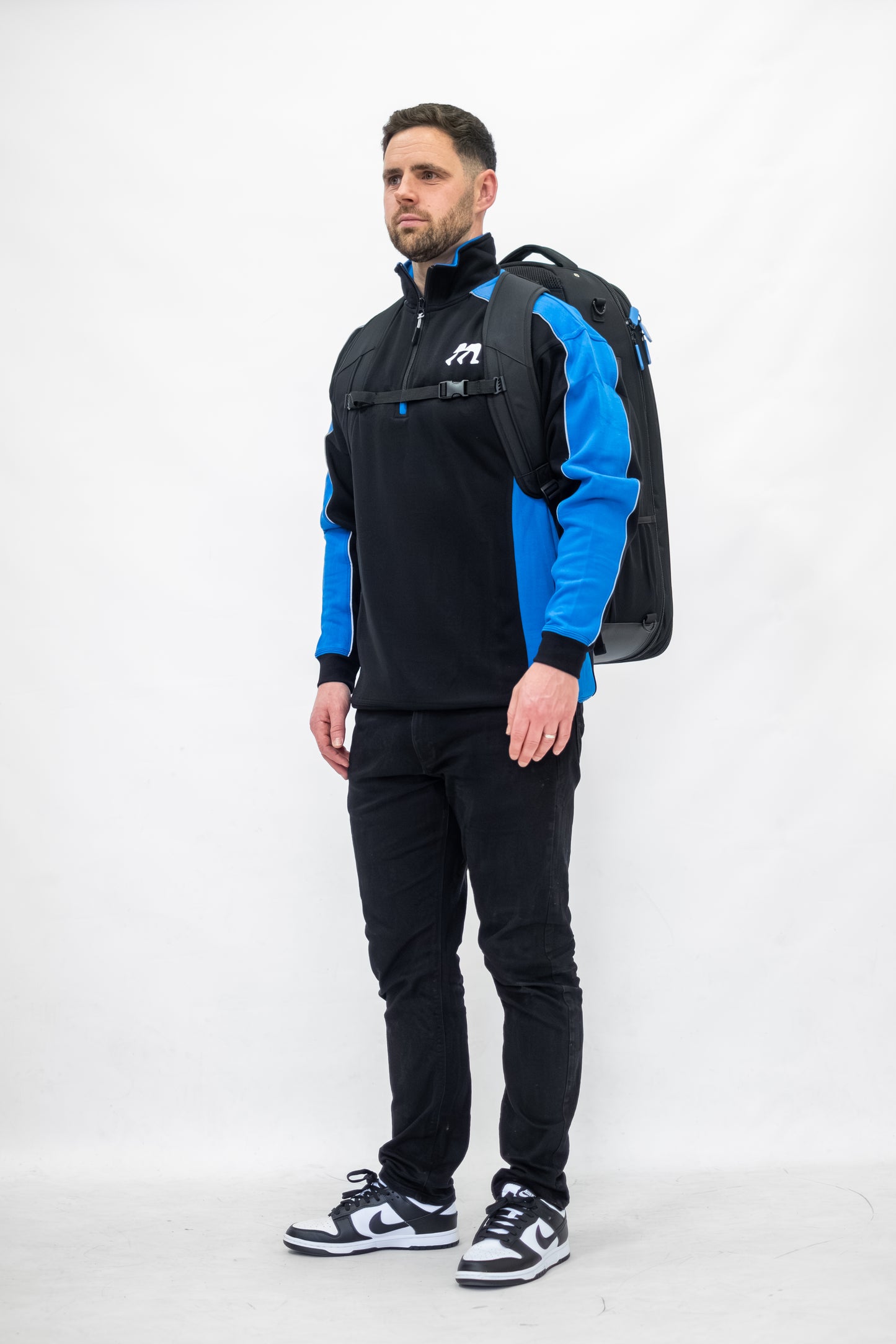 MARCHIFY QUARTER ZIP BLACK BLUE