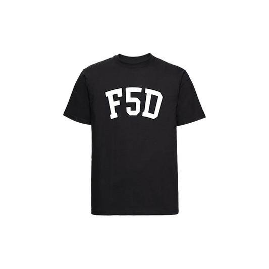 FLAM5 VARSITY TSHIRT BLACK/WHITE - Flam5drumming