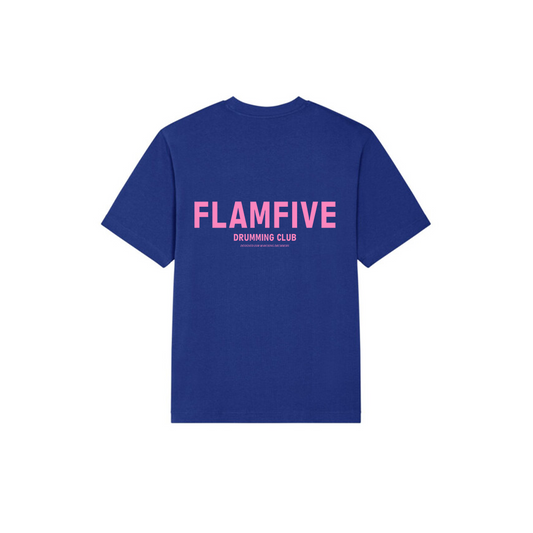 FLAM5 DRUMMING CLUB TSHIRT BLUE PINK - Flam5drumming