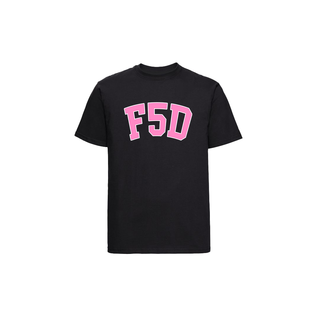 FLAM5 VARSITY TSHIRT PINK - Flam5drumming