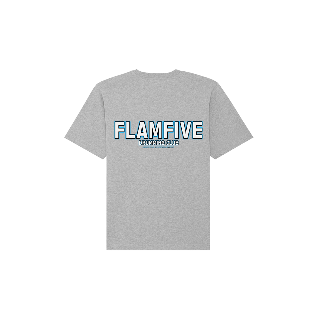 FLAM5 DRUMMING CLUB TSHIRT ICE BLUE - Flam5drumming