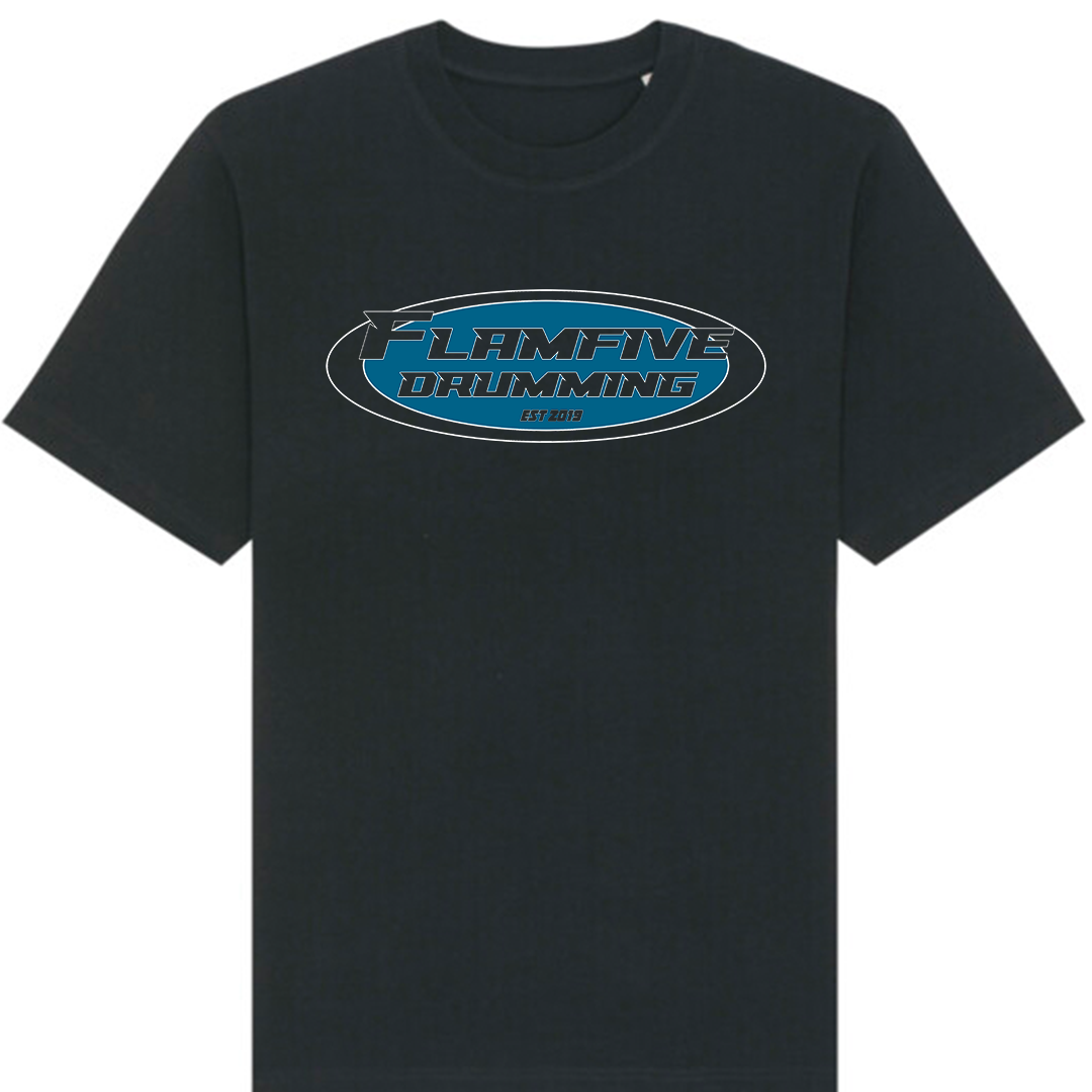 FLAM5 OVERDRIVE BLACK TSHIRT - Flam5drumming