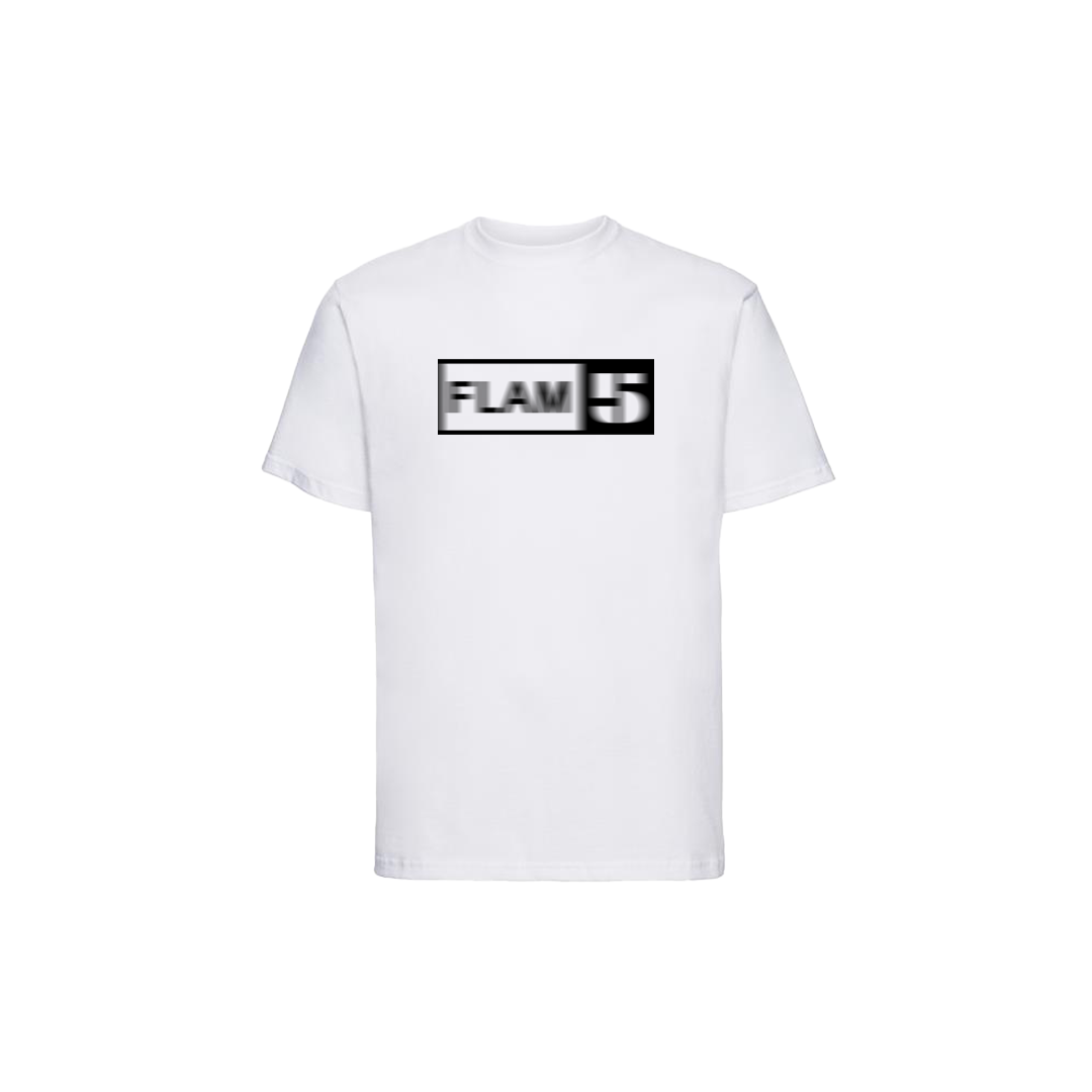 FLAM5 ORIGINAL BLUR WHITE TSHIRT - Flam5drumming