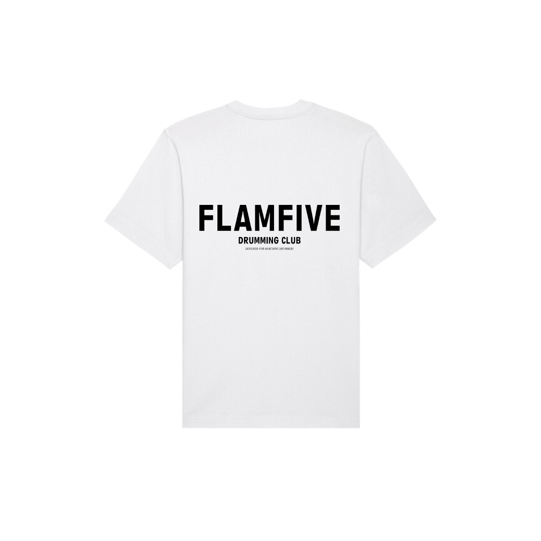 FLAM5 DRUMMING CLUB TSHIRT GENERAL WHITE - Flam5drumming