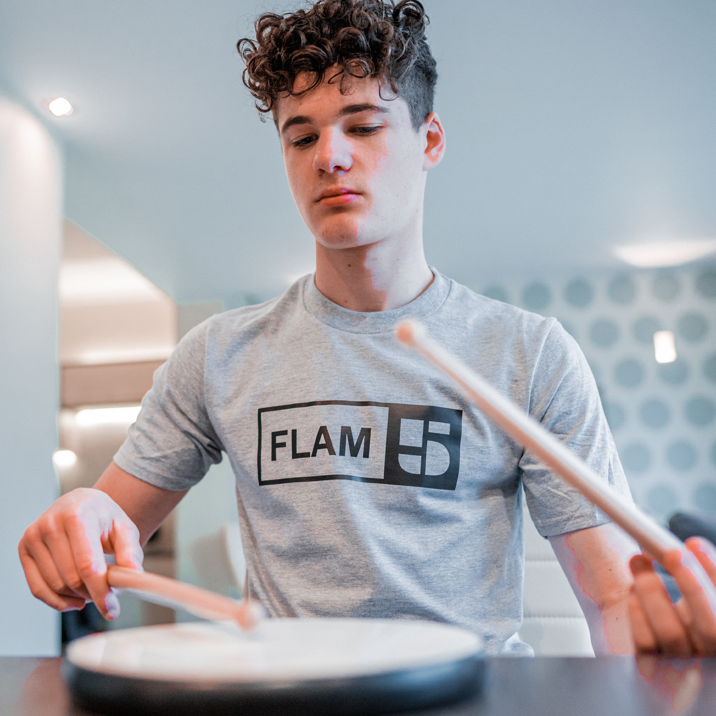FLAM5 GREY TSHIRT - Flam5drumming